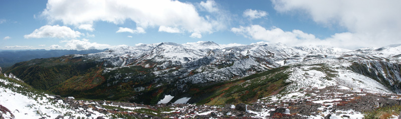 黒岳の初冠雪風景
