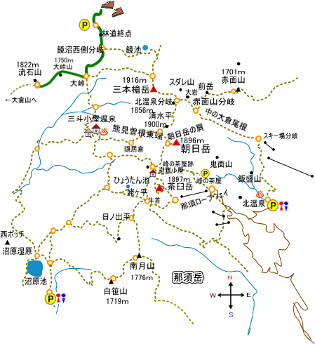 那須岳の概略図