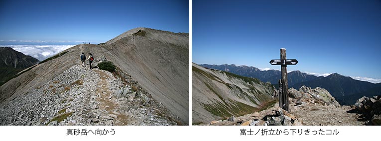 富士ノ折立から下ったコルの写真