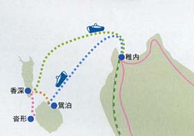 稚内と利尻島･礼文島の位置関係をあらわした図