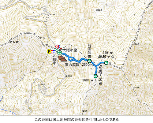 登山道概略図