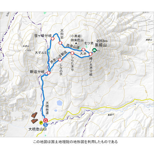 登山道概略図