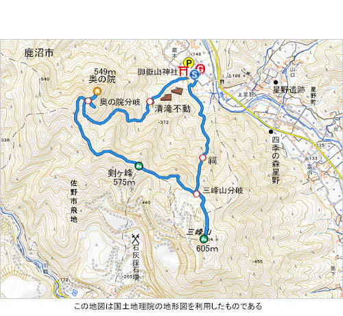 登山道概略図