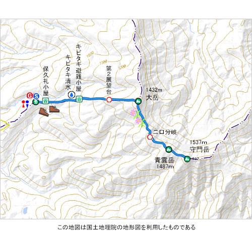 登山道概略図