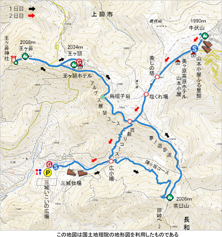 登山道概略図