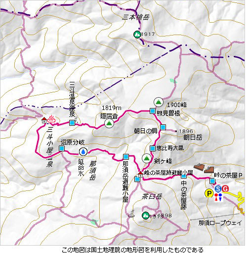 登山道概略図